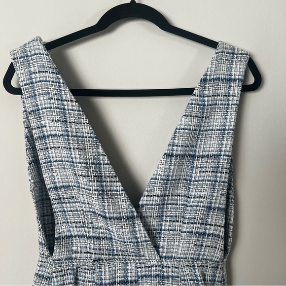 NWT ZARA Doublebreasted Blue Tweed Pinafore Playsuit Dress - Picture 12 of 15